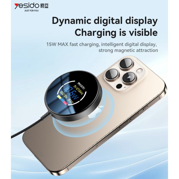 DS28 LED Power Display 15W Wireless Charging Dock