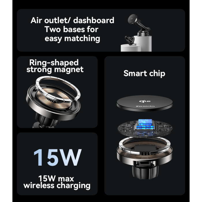 DS30 15W Wireless Fast Charging Magnetic Phone Holder