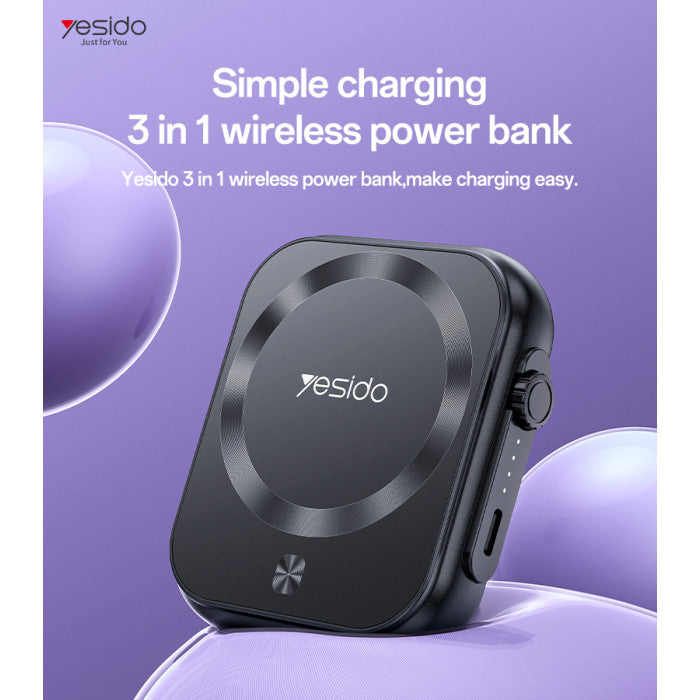 YESIDO YP59 5000mAh Mini Magnetic Wireless Charging Power Bank