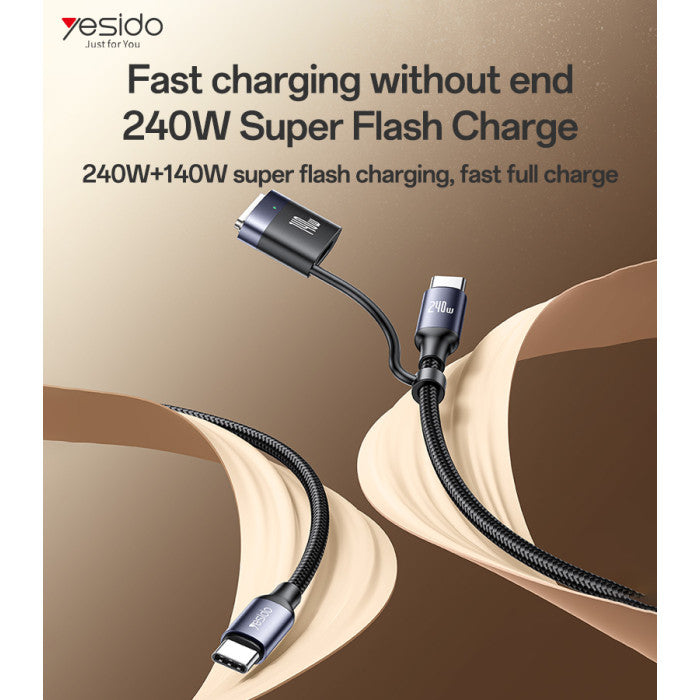 CA197 Type-C To Type-C/T 240W Fast Charging Data Cable