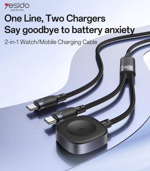 CA136C Type-C to Type-C&amp;Watch 60W Fast Charging Data Cable